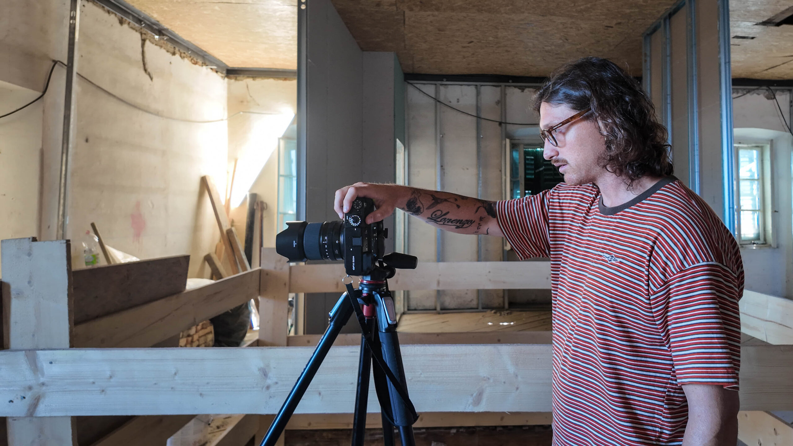 Nicolas Brunetti durante la residenza Cultura in Cantiere